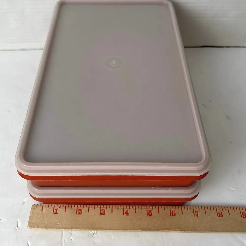 Vintage Tupperware Lot of 2 Deli Keeper Stackable Paprika Containers With Lids